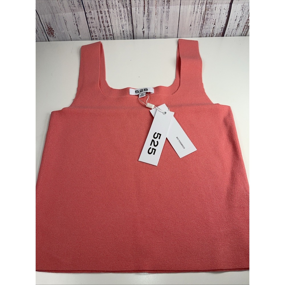 525 America Born In Bklyn Pink Berry Knit Tank Top Women's XS Stretchy NWT